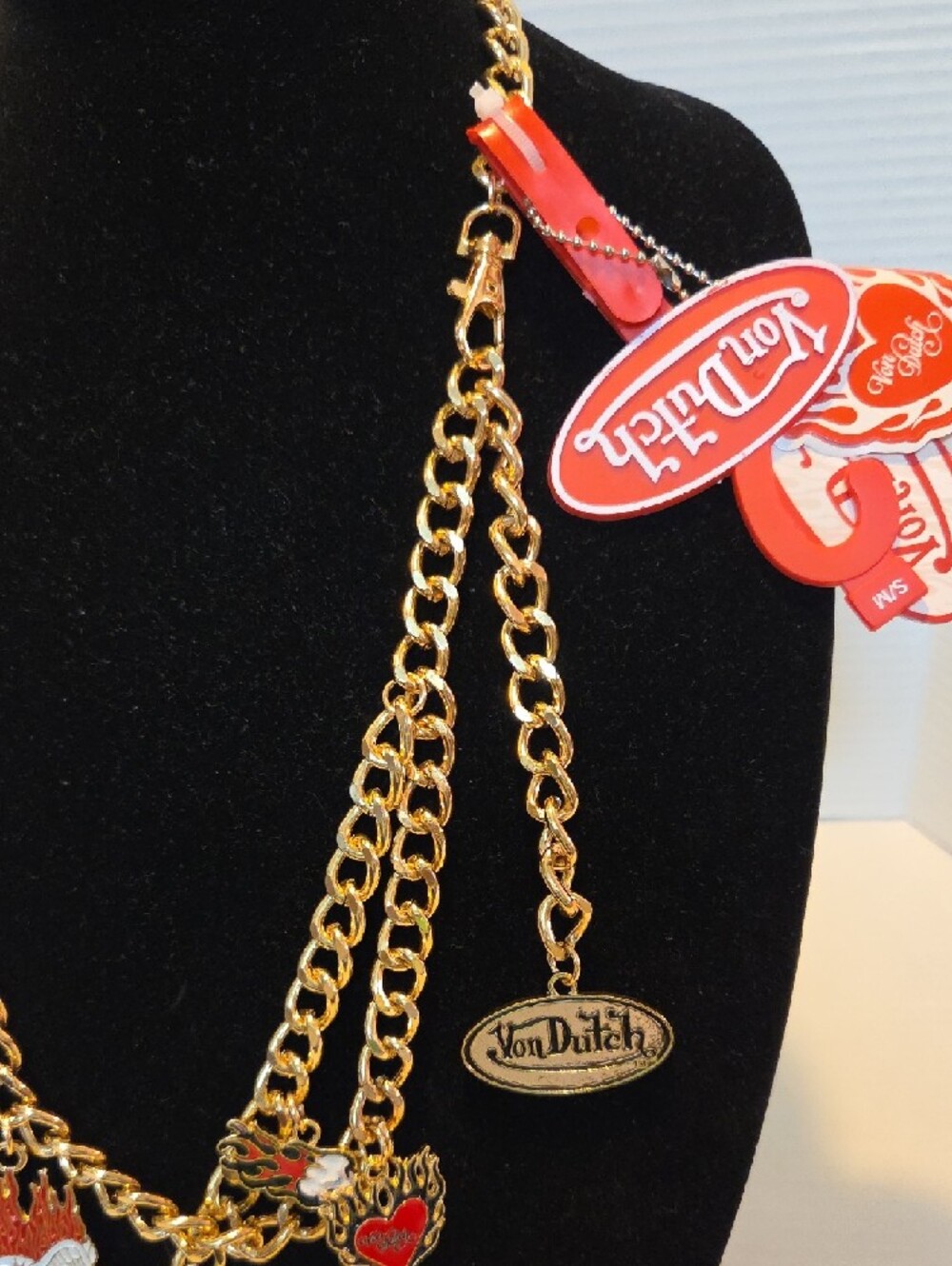 Von Dutch Gold-Tone Multi-Charm Chain Belt - Picture 3 of 5